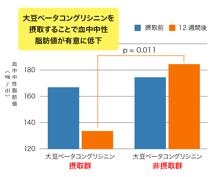 大豆ベータコングリシニンによる血中中性脂肪値低下機能